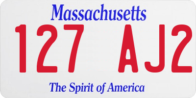 MA license plate 127AJ2