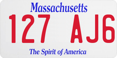 MA license plate 127AJ6