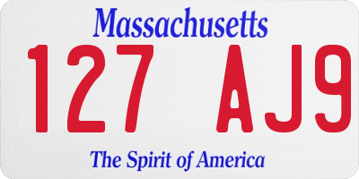 MA license plate 127AJ9