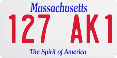 MA license plate 127AK1