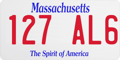 MA license plate 127AL6