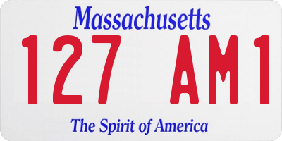MA license plate 127AM1