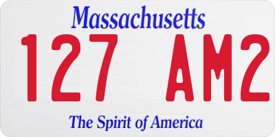 MA license plate 127AM2