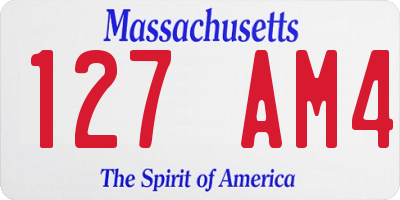 MA license plate 127AM4