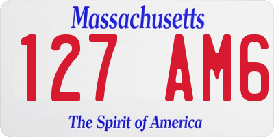 MA license plate 127AM6