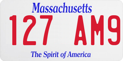 MA license plate 127AM9