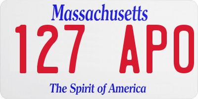 MA license plate 127AP0