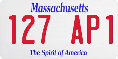MA license plate 127AP1