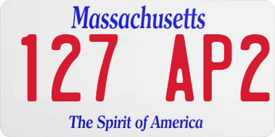 MA license plate 127AP2