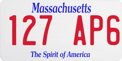 MA license plate 127AP6