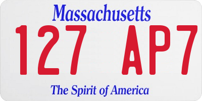 MA license plate 127AP7