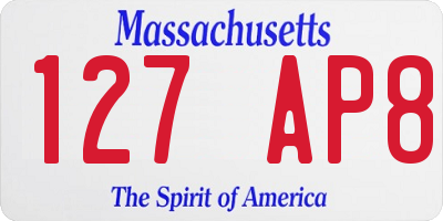 MA license plate 127AP8