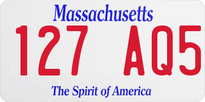 MA license plate 127AQ5