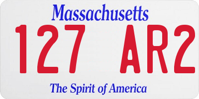 MA license plate 127AR2