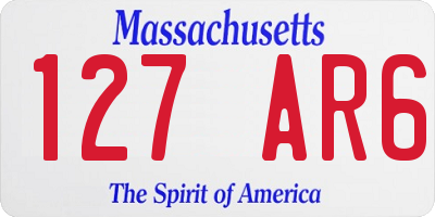 MA license plate 127AR6