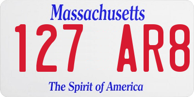 MA license plate 127AR8