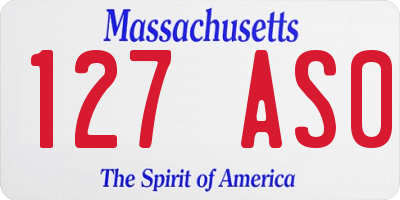 MA license plate 127AS0