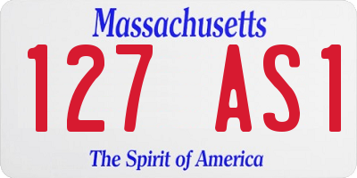 MA license plate 127AS1