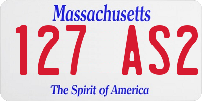 MA license plate 127AS2