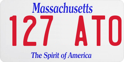 MA license plate 127AT0