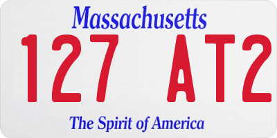 MA license plate 127AT2