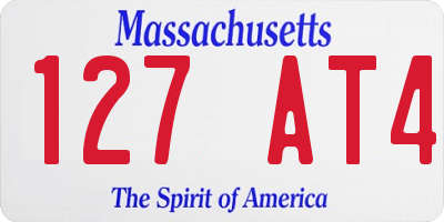 MA license plate 127AT4
