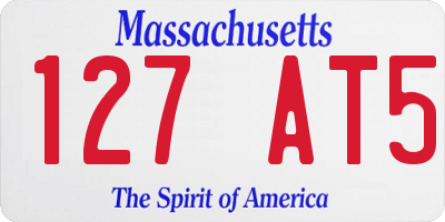 MA license plate 127AT5