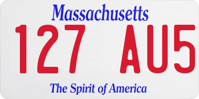MA license plate 127AU5