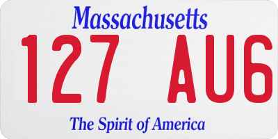 MA license plate 127AU6