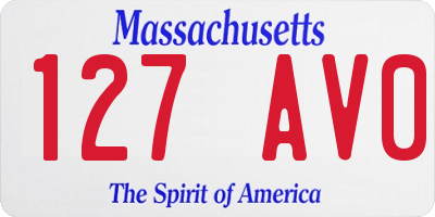 MA license plate 127AV0