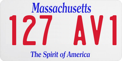 MA license plate 127AV1