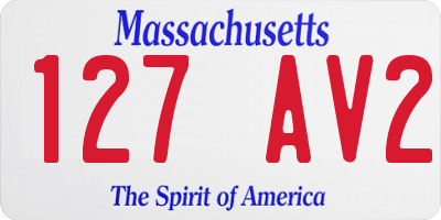 MA license plate 127AV2