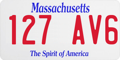 MA license plate 127AV6