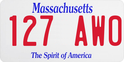 MA license plate 127AW0