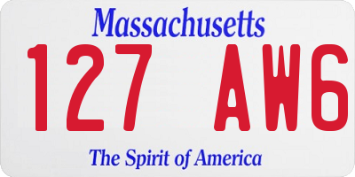 MA license plate 127AW6