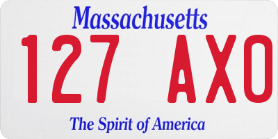 MA license plate 127AX0