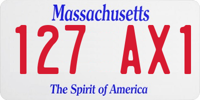 MA license plate 127AX1