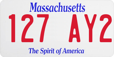 MA license plate 127AY2