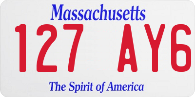 MA license plate 127AY6