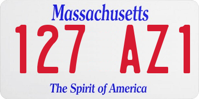 MA license plate 127AZ1