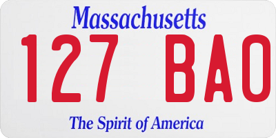 MA license plate 127BA0
