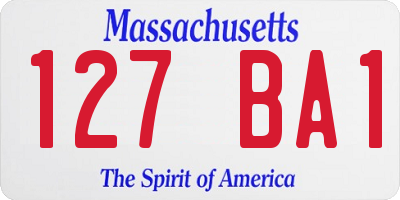 MA license plate 127BA1
