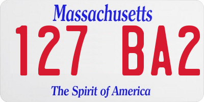 MA license plate 127BA2