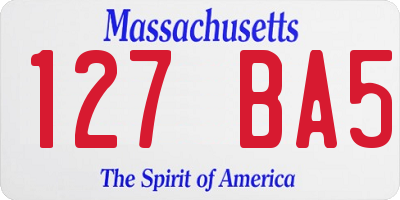 MA license plate 127BA5