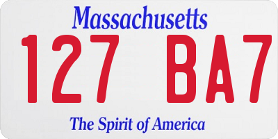 MA license plate 127BA7