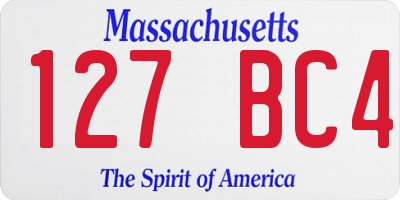 MA license plate 127BC4