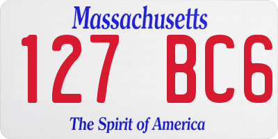 MA license plate 127BC6