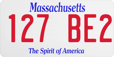 MA license plate 127BE2