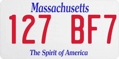 MA license plate 127BF7
