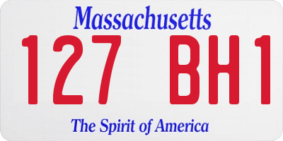 MA license plate 127BH1